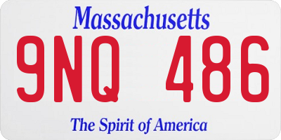 MA license plate 9NQ486