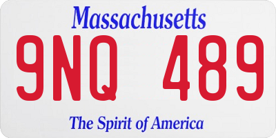 MA license plate 9NQ489