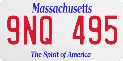 MA license plate 9NQ495