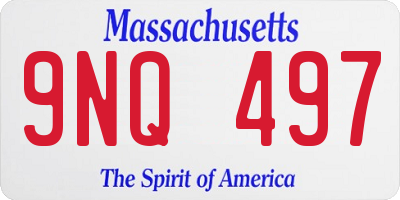 MA license plate 9NQ497