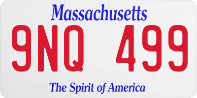 MA license plate 9NQ499