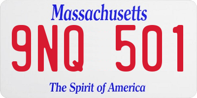 MA license plate 9NQ501