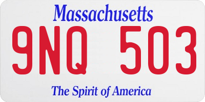 MA license plate 9NQ503