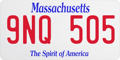 MA license plate 9NQ505