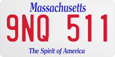 MA license plate 9NQ511