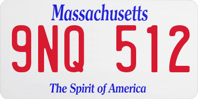 MA license plate 9NQ512