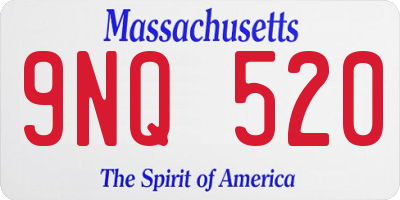 MA license plate 9NQ520