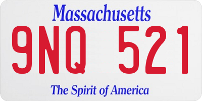 MA license plate 9NQ521