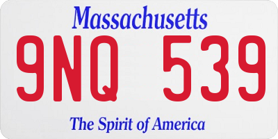 MA license plate 9NQ539