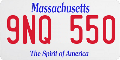 MA license plate 9NQ550