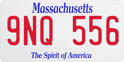 MA license plate 9NQ556