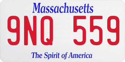 MA license plate 9NQ559