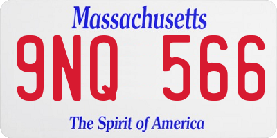 MA license plate 9NQ566