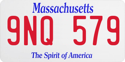 MA license plate 9NQ579
