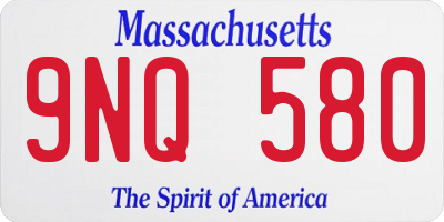 MA license plate 9NQ580