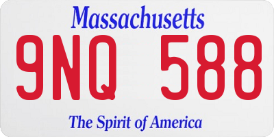 MA license plate 9NQ588