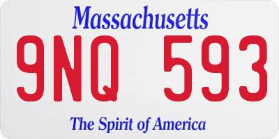 MA license plate 9NQ593