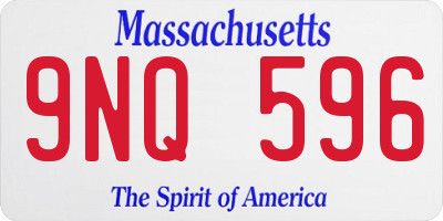 MA license plate 9NQ596