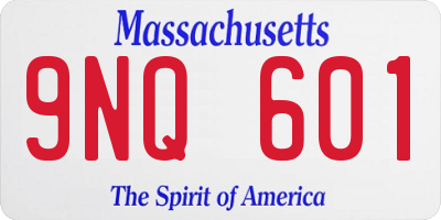 MA license plate 9NQ601