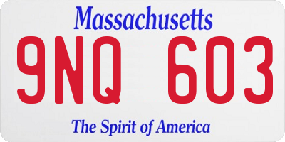 MA license plate 9NQ603