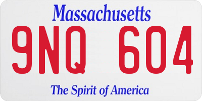 MA license plate 9NQ604