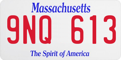 MA license plate 9NQ613