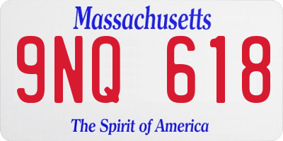 MA license plate 9NQ618