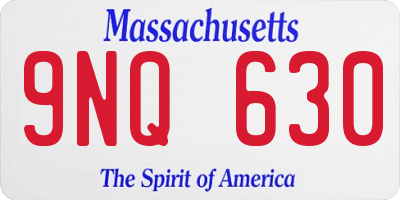 MA license plate 9NQ630