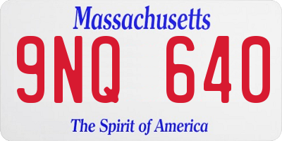 MA license plate 9NQ640