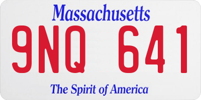 MA license plate 9NQ641
