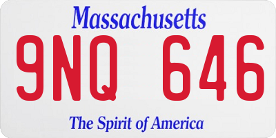 MA license plate 9NQ646