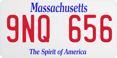 MA license plate 9NQ656