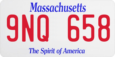 MA license plate 9NQ658