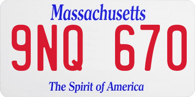 MA license plate 9NQ670