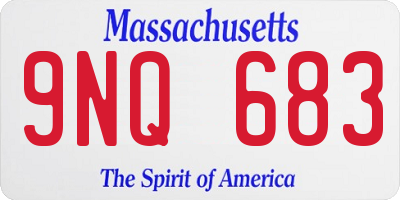 MA license plate 9NQ683