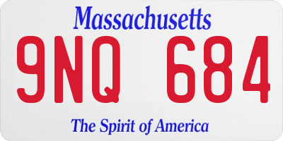 MA license plate 9NQ684