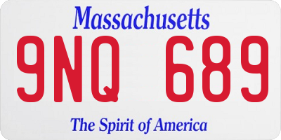 MA license plate 9NQ689