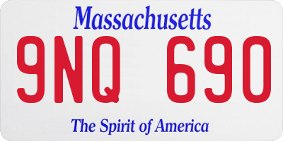 MA license plate 9NQ690