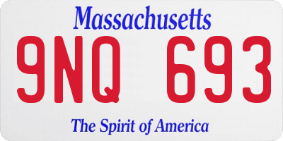 MA license plate 9NQ693