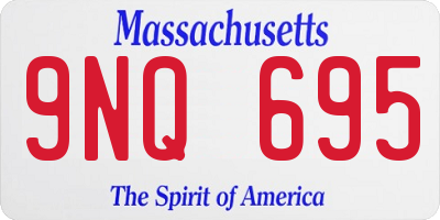 MA license plate 9NQ695