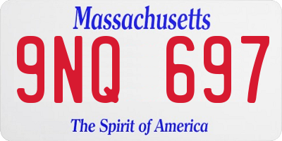 MA license plate 9NQ697
