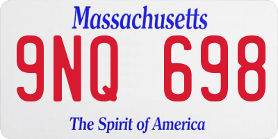 MA license plate 9NQ698