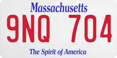 MA license plate 9NQ704