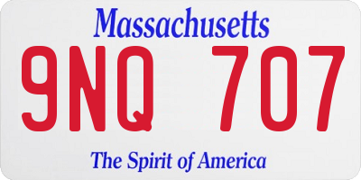 MA license plate 9NQ707
