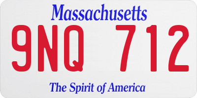 MA license plate 9NQ712