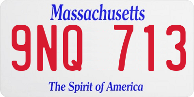MA license plate 9NQ713