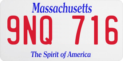 MA license plate 9NQ716
