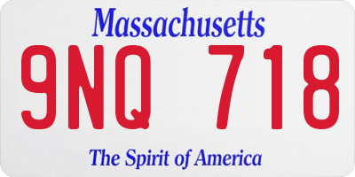 MA license plate 9NQ718