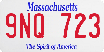 MA license plate 9NQ723