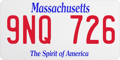 MA license plate 9NQ726